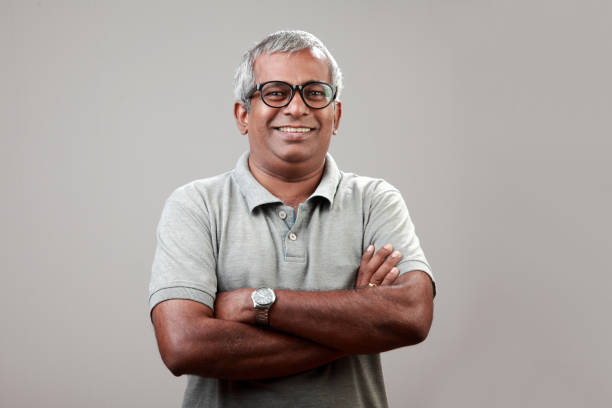 Portrait of a middle aged man of Indian origin